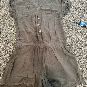 Blue Bird Slate Button-Up Romper